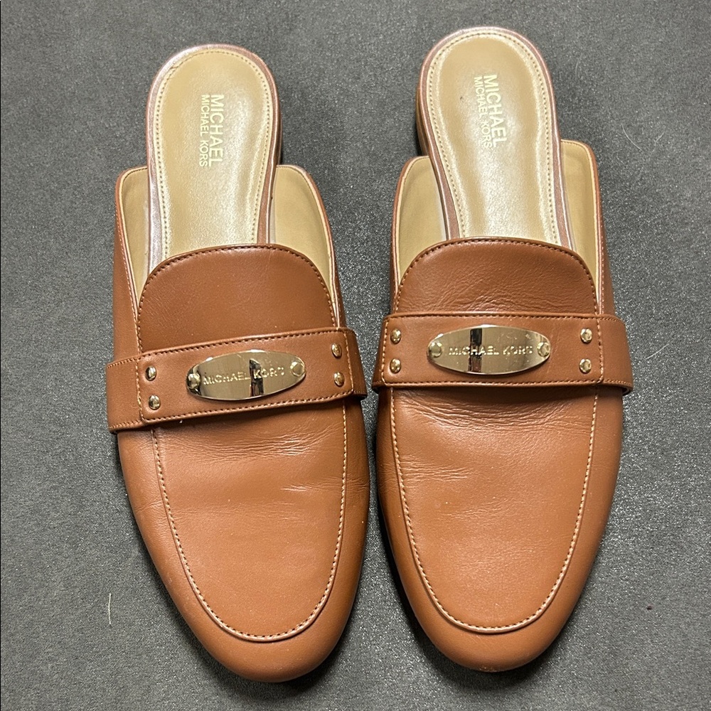 Michael Kors Tan Leather Women's Slip-On Loafers